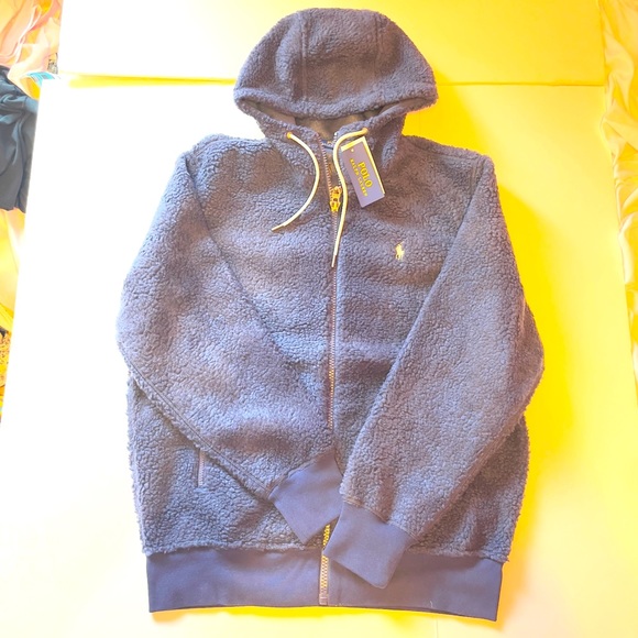 Polo Ralph Lauren Retro Pile Sherpa Fleece Hooded Jacket Large - Picture 4 of 12